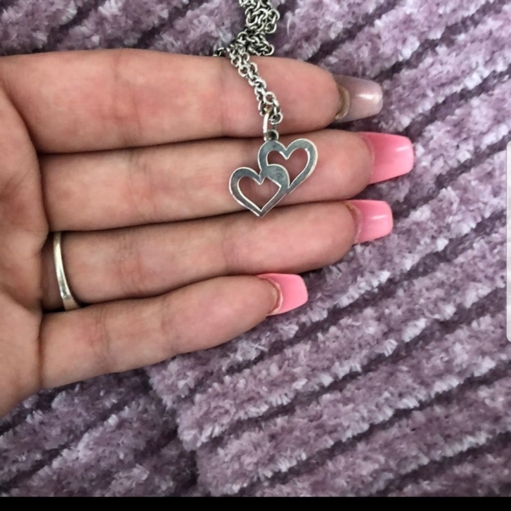 James Avery Necklace and Double Heart Charm